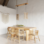 Oriana Wood Natural 1 Light Classic Pendant Ceiling Light