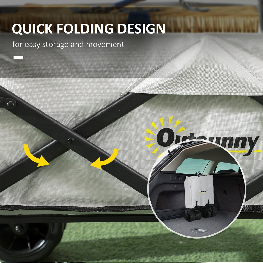 Outdoor Push Pull Wagon Stroller Cart with Canopy Top