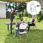 Folding Garden Chair Set with Steel Frame