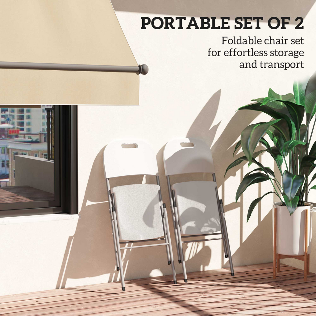 Folding Garden Chair Set with Steel Frame
