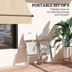 Folding Garden Chair Set with Steel Frame