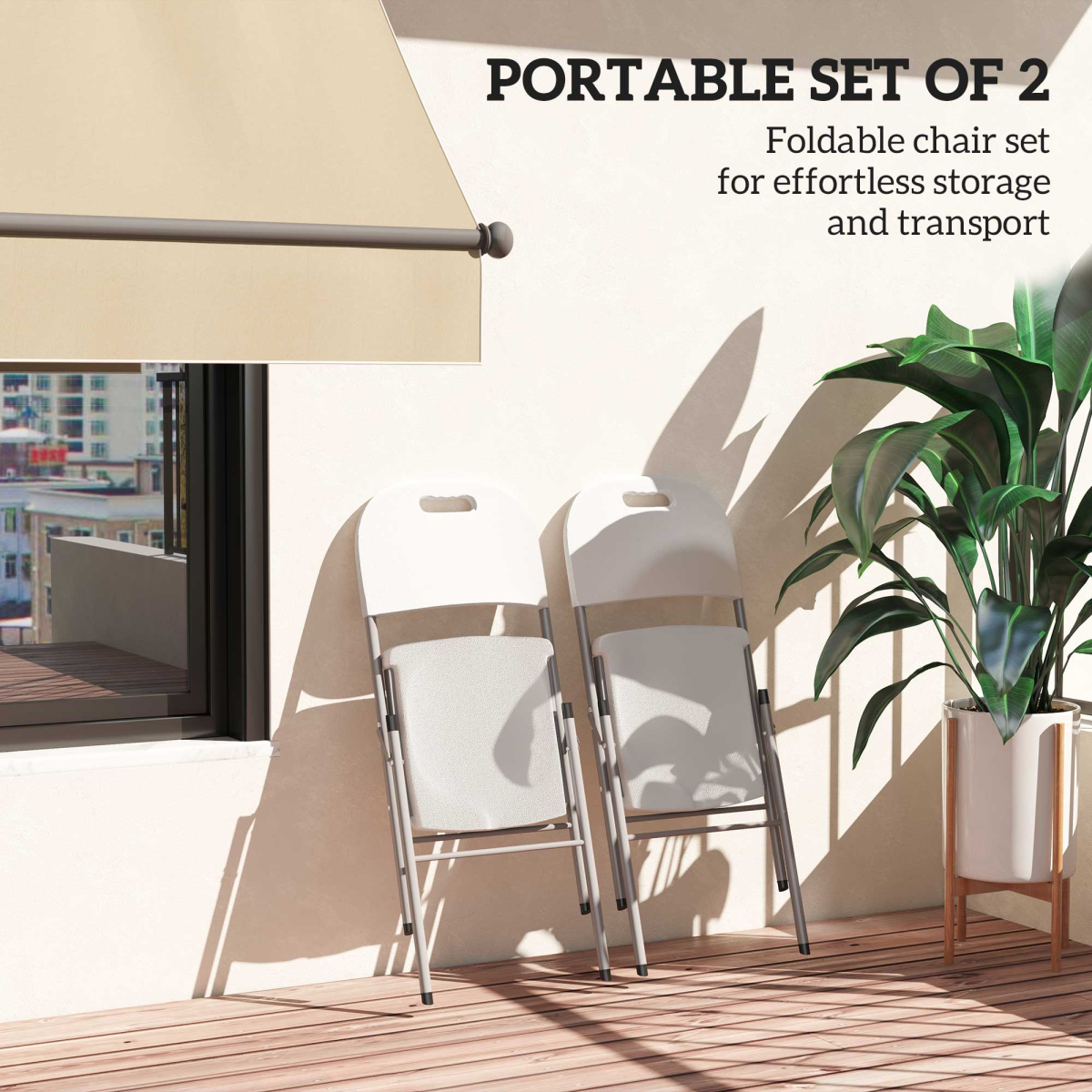 Folding Garden Chair Set with Steel Frame