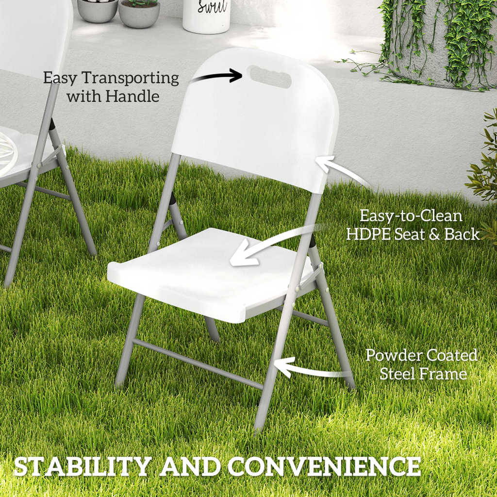 Folding Garden Chair Set with Steel Frame