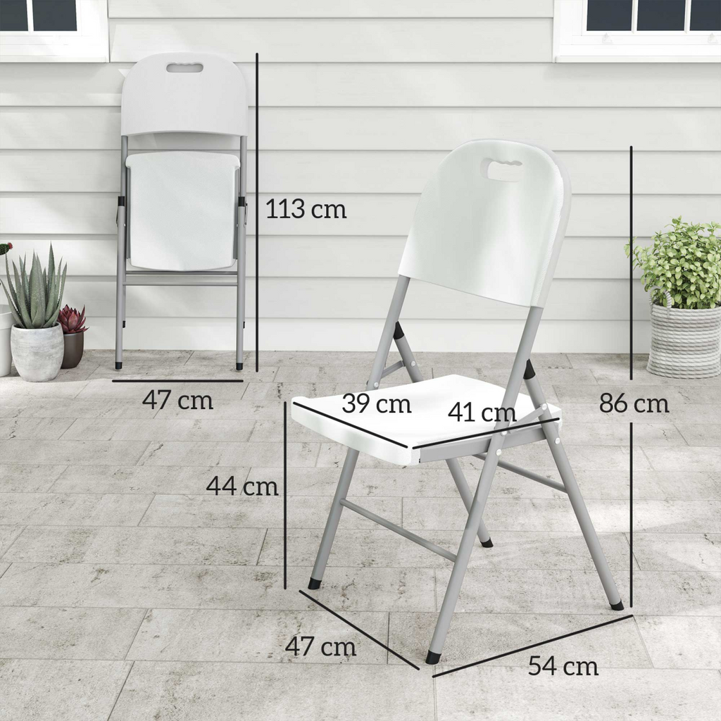 Folding Garden Chair Set with Steel Frame