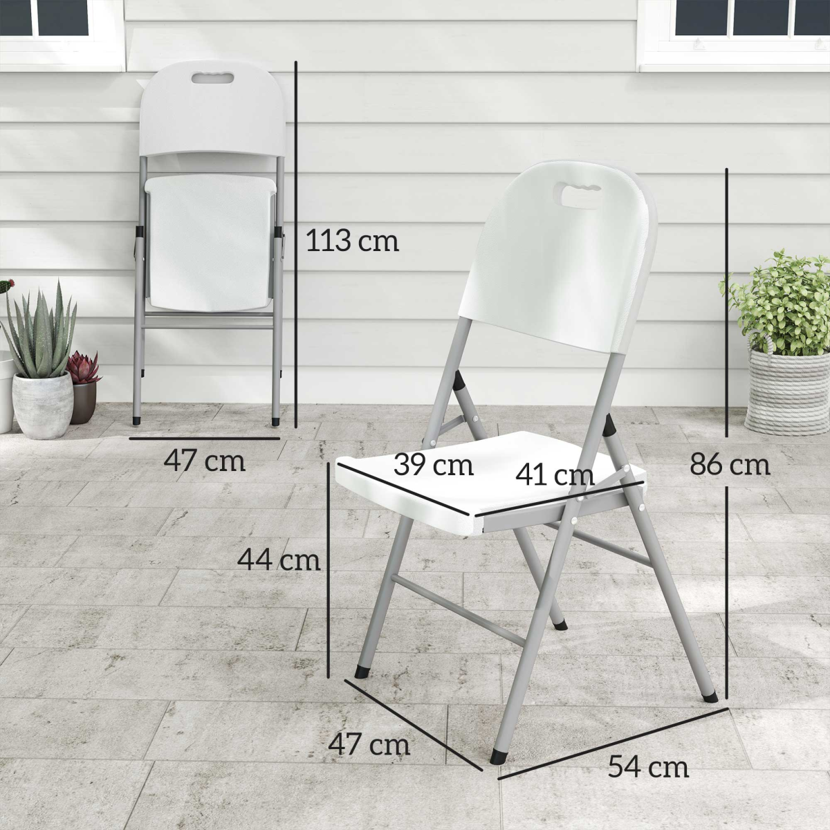 Folding Garden Chair Set with Steel Frame