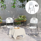 Folding Garden Chair Set with Steel Frame