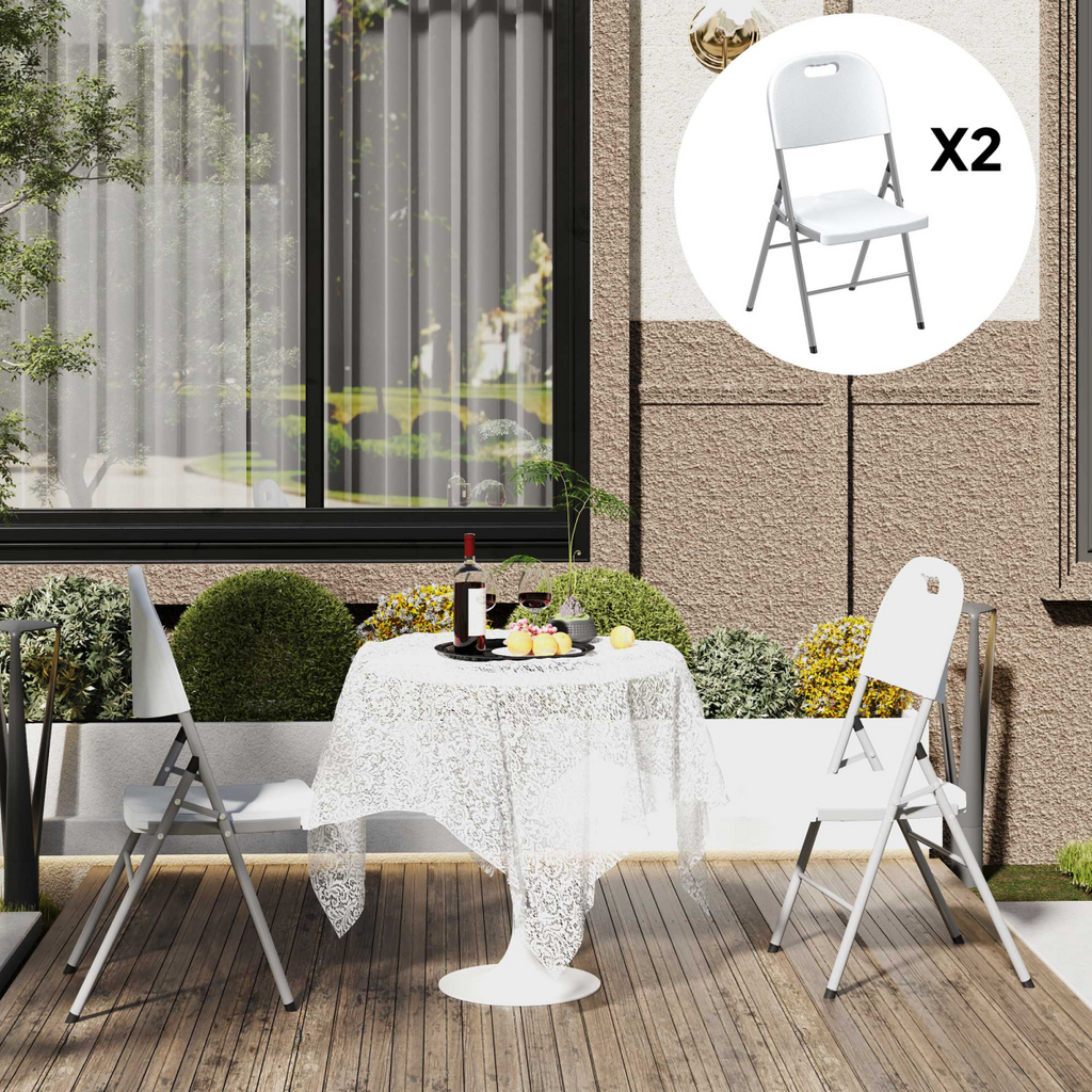 Folding Garden Chair Set with Steel Frame