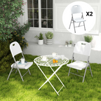 Folding Garden Chair Set with Steel Frame