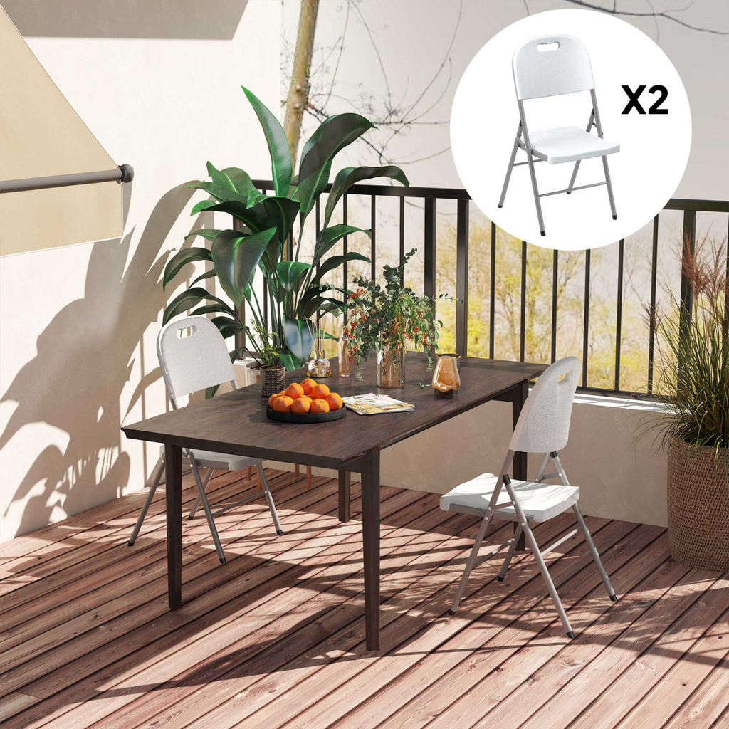 Folding Garden Chair Set with Steel Frame