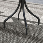 Round Garden Table Outdoor Side Table with Steel Frame