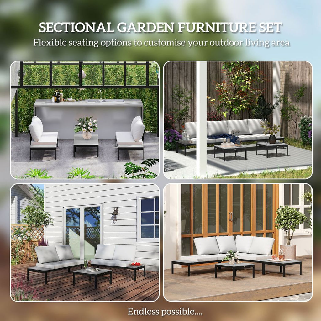 4 Seater Garden Corner Sofa Set with Removable Thick Cushions