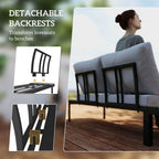 4 Seater Garden Corner Sofa Set with Removable Thick Cushions