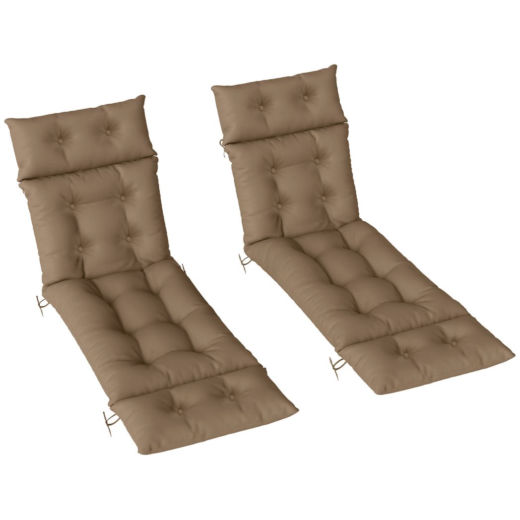 Garden Lounge Chair Cushions Set of 2, 220gsm Fabric