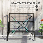 3-Tier Metal Plant Stand for Garden Balcony Indoor Outdoor, Black