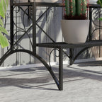 3-Tier Metal Plant Stand for Garden Balcony Indoor Outdoor, Black