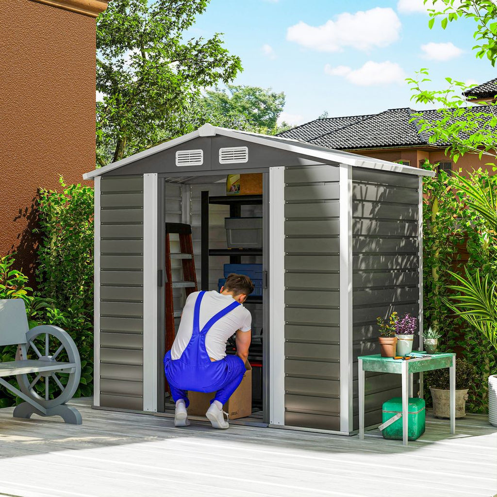 7 x 4ft Upgraded Metal Shed with Lock, Easy to Assemble