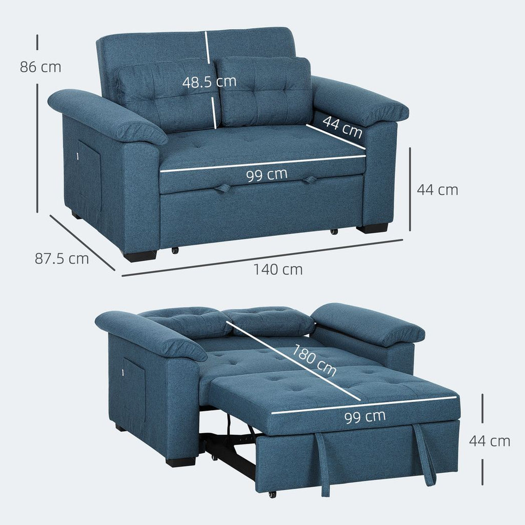 Click Clack Sofa Bed 2 Seater Sofa Bed for Living Room
