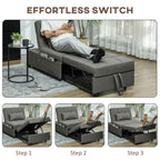 4-in-1 Pull Out Sleeper Chair Bed with Pockets