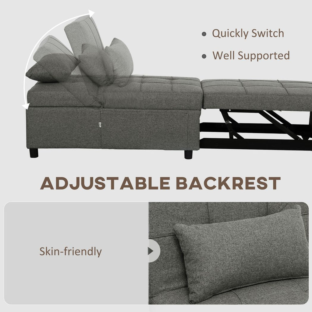 4-in-1 Pull Out Sleeper Chair Bed with Pockets