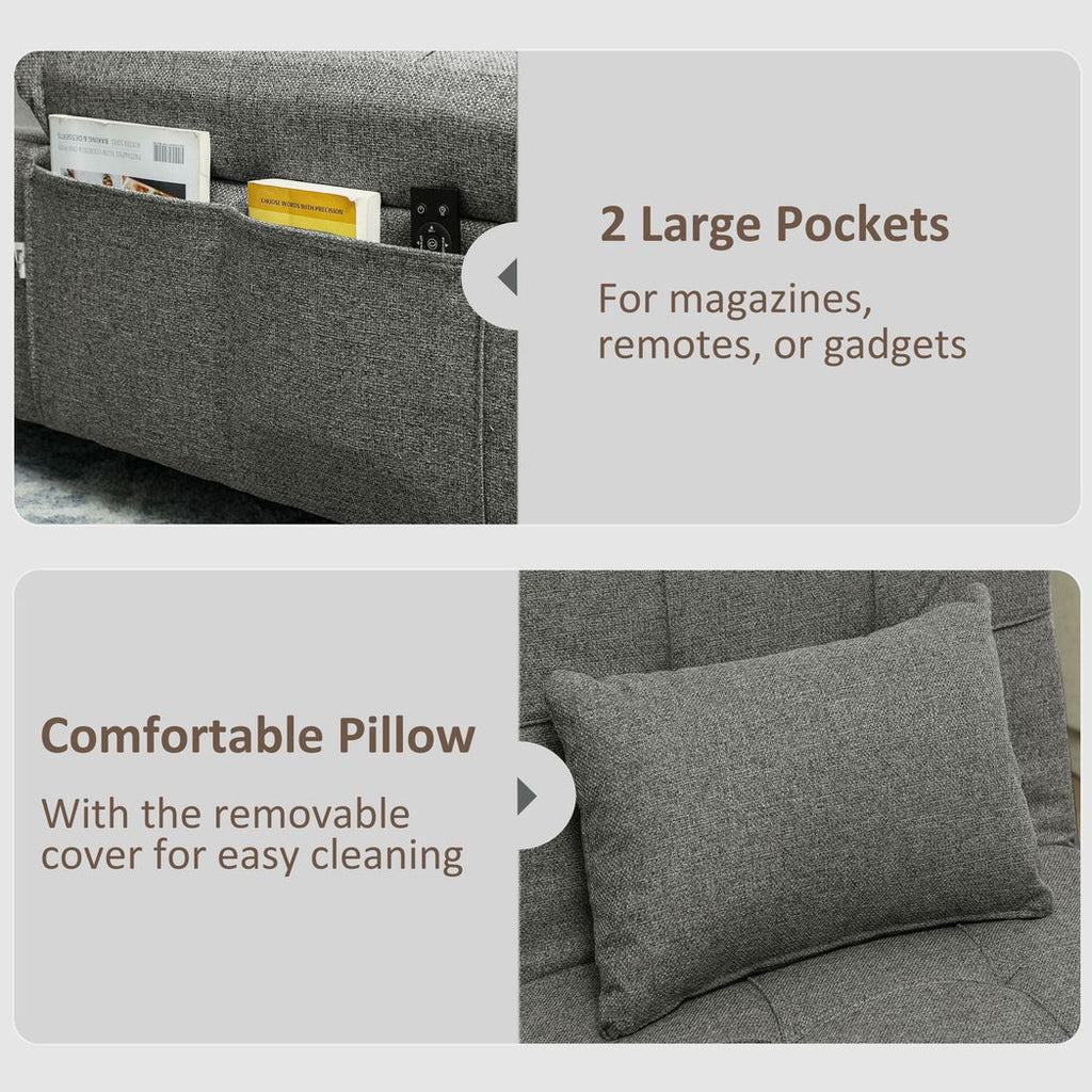 4-in-1 Pull Out Sleeper Chair Bed with Pockets
