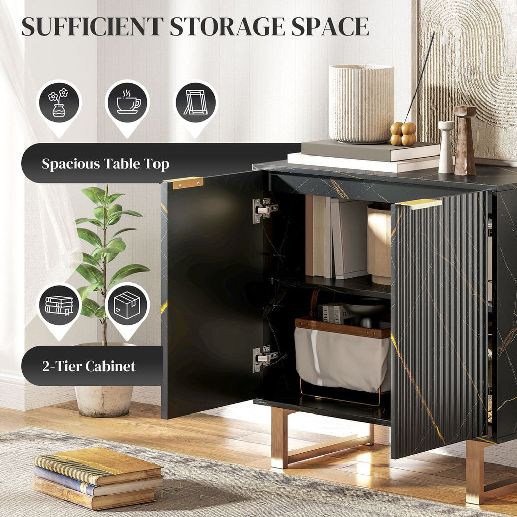 Sideboard, Buffet Cabinet with 2 Doors and Adjustable Shelves