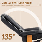 PU Leather Reclining Armchair with Footrest for Living Room