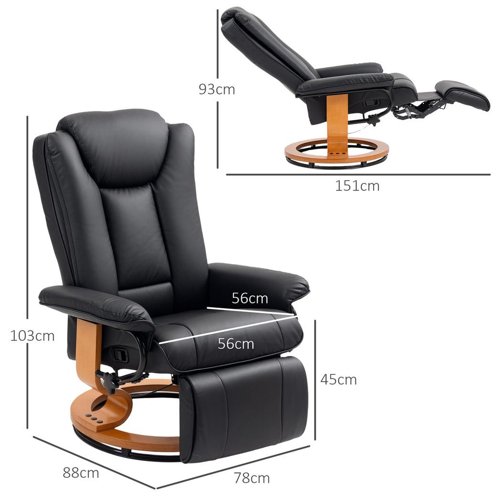 PU Leather Reclining Armchair with Footrest for Living Room