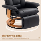 PU Leather Reclining Armchair with Footrest for Living Room
