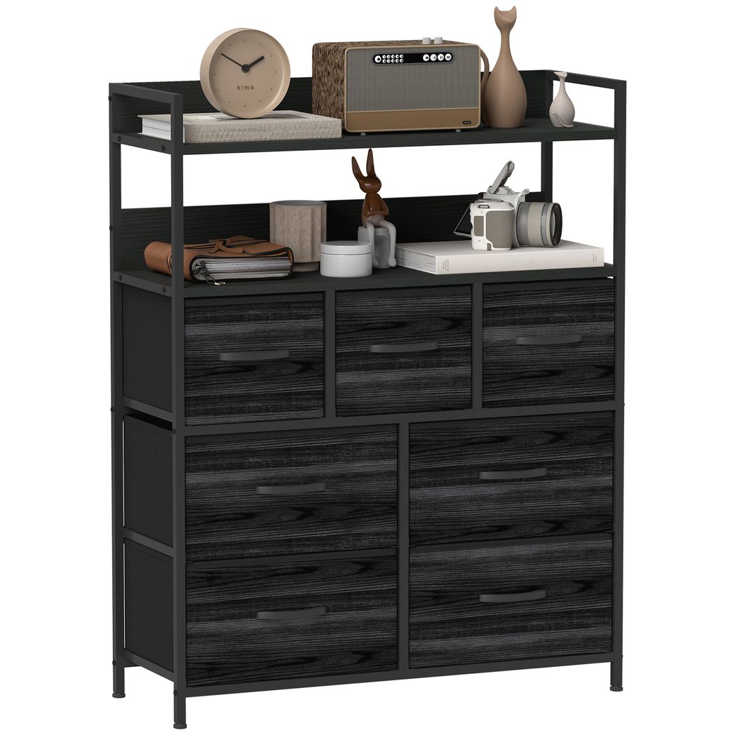 Bedroom Chest of Drawers 7 Drawer Dresser w/ Shelves