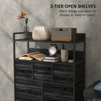 Bedroom Chest of Drawers 7 Drawer Dresser w/ Shelves