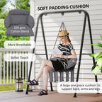Hammock Chair, Boho Hanging Swing Chair with Cushion