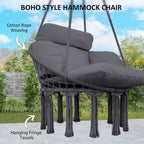 Hammock Chair, Boho Hanging Swing Chair with Cushion