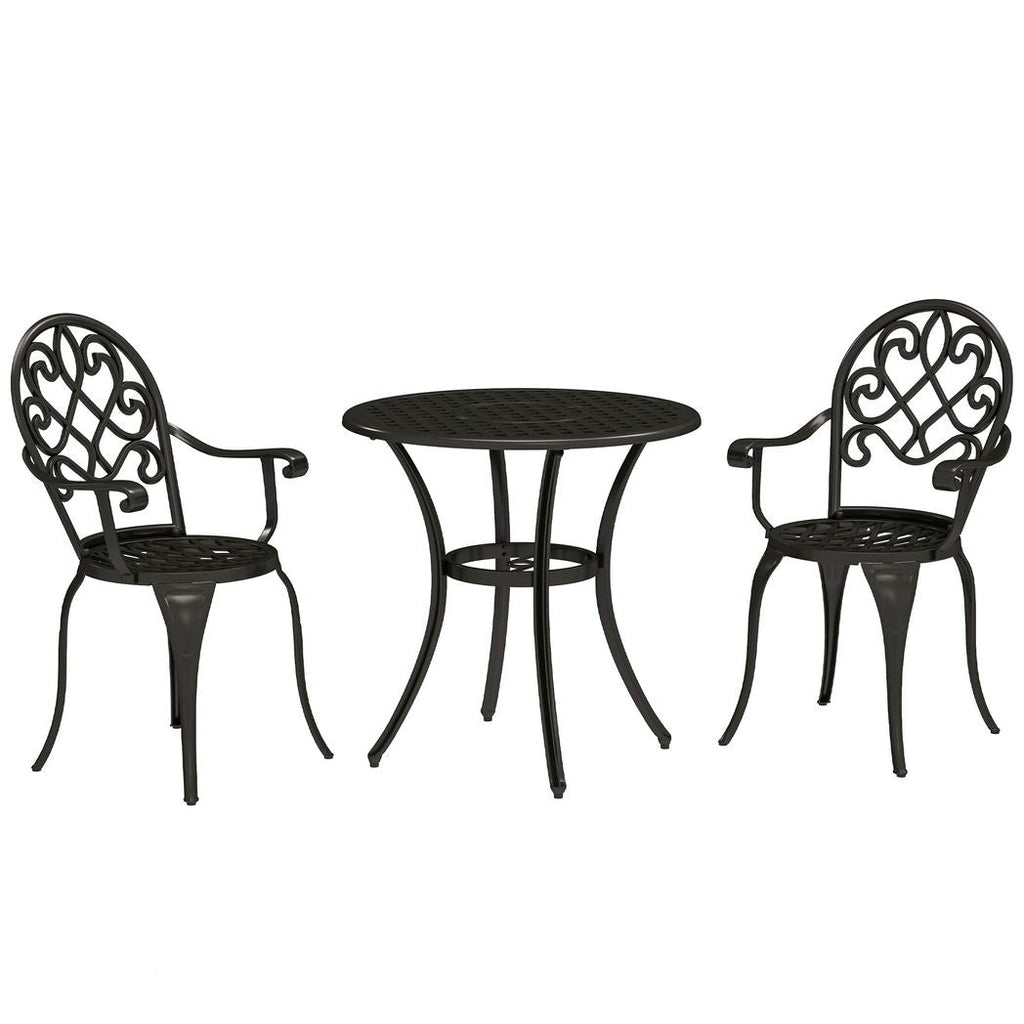 3PCs Bistro Set, Aluminium Garden Table and Chairs