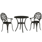 3PCs Bistro Set, Aluminium Garden Table and Chairs