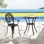 3PCs Bistro Set, Aluminium Garden Table and Chairs