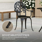 3PCs Bistro Set, Aluminium Garden Table and Chairs