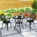 3PCs Bistro Set, Aluminium Garden Table and Chairs
