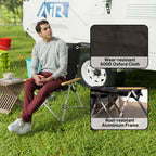 Padded Camp Chair Outdoor High Back Folding Recliner with Bag