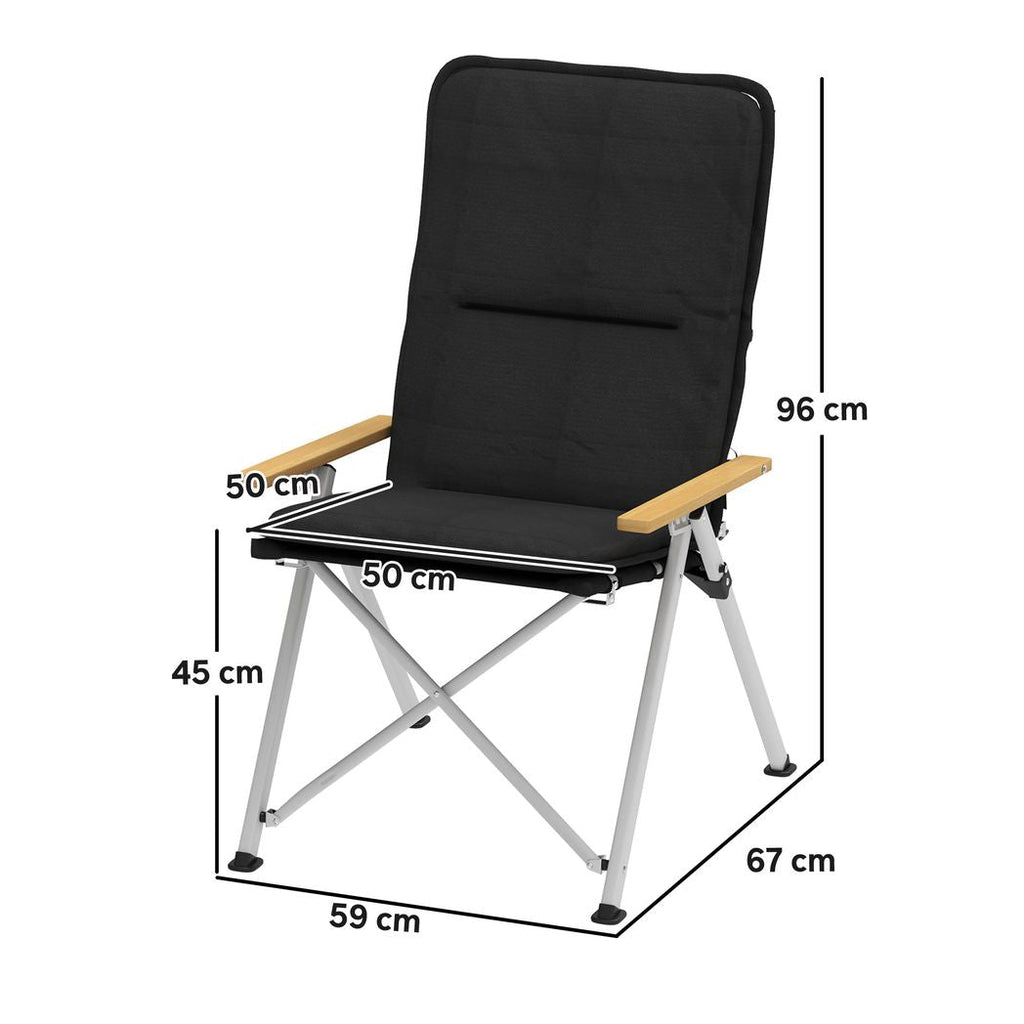 Padded Camp Chair Outdoor High Back Folding Recliner with Bag
