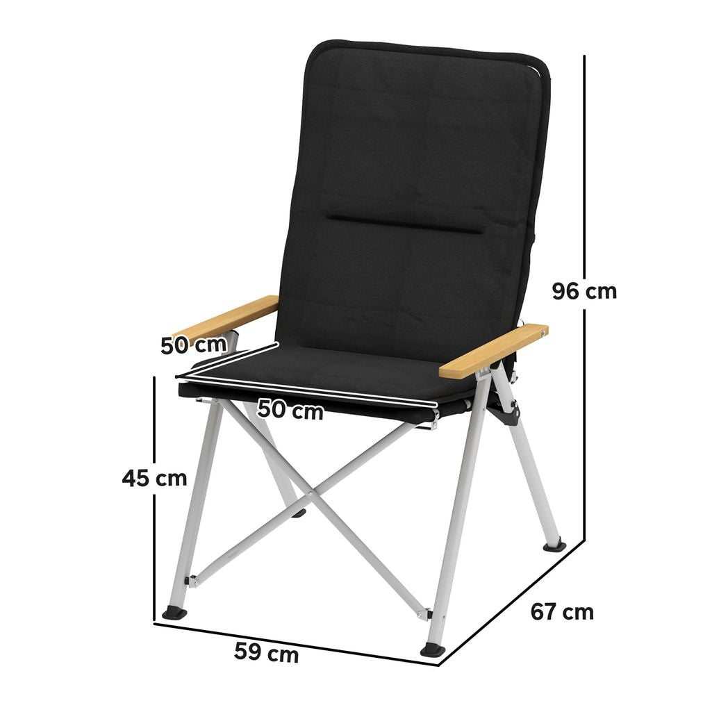 Padded Camp Chair Outdoor High Back Folding Recliner with Bag