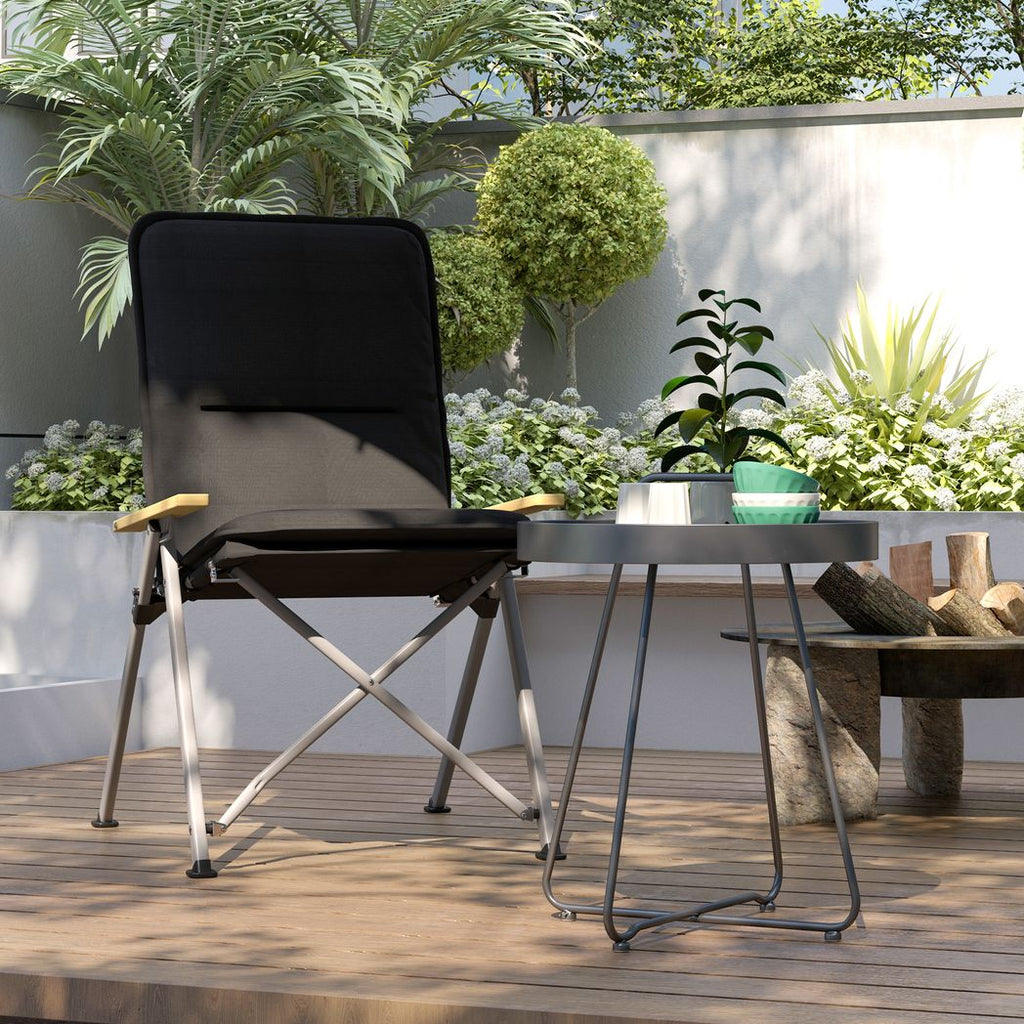 Padded Camp Chair Outdoor High Back Folding Recliner with Bag