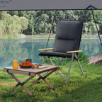 Padded Camp Chair Outdoor High Back Folding Recliner with Bag