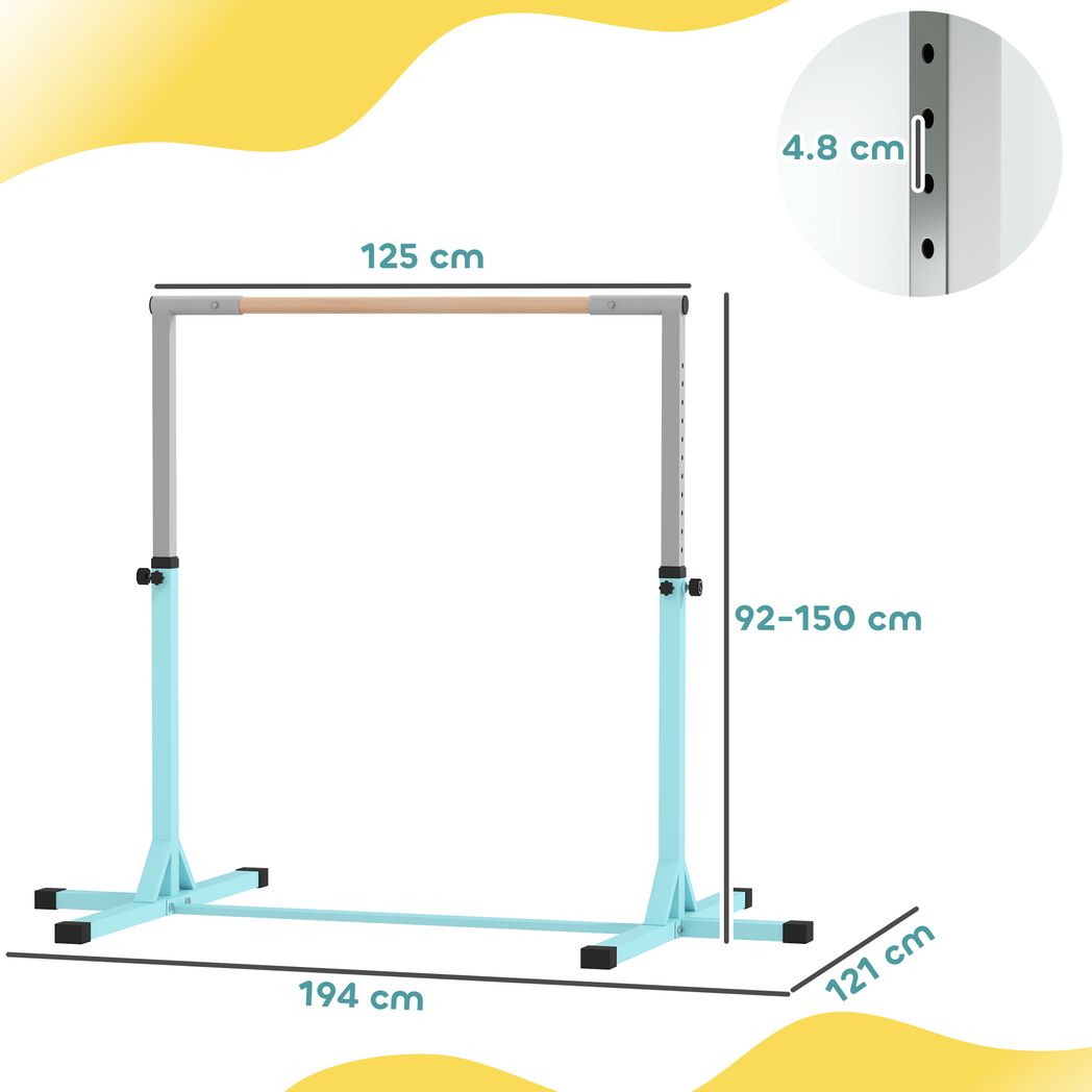 Adjustable Kids Gymnastics Bar Horizontal Training Steel