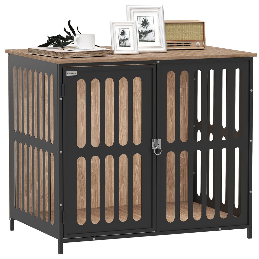 Dog Crate Furniture with Anti-Chew Resistant Mesh for Medium Dogs