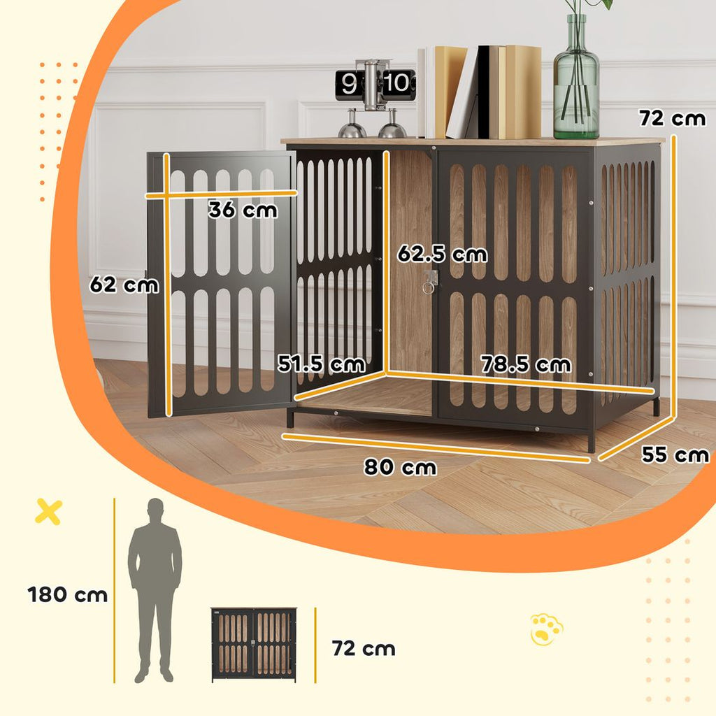 Dog Crate Furniture with Anti-Chew Resistant Mesh for Medium Dogs