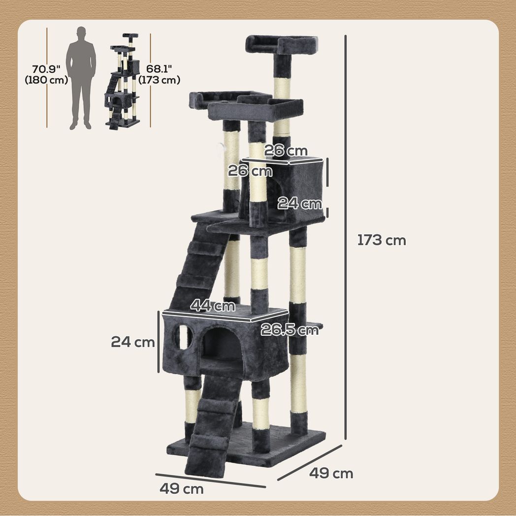 Cat Tree Scratcher Activity Centre, Condo Scratching Post Toy Bed