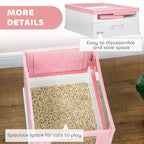 Hooded Cat Litter Box, Pet Toilet w/ Scoop, Tray