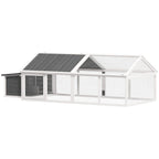 Wooden Chicken Run with Nesting Box, Openable Roof, for 4-8 Chickens