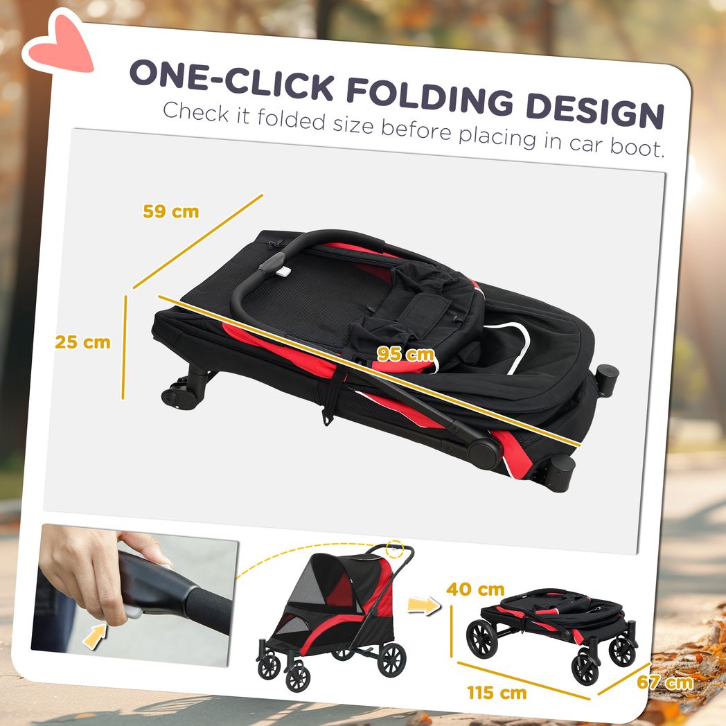 Easy Folding Pet Stroller for Large Dogs