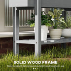 Wooden Raised Bed w/ Bed Liner, Storage Shelf